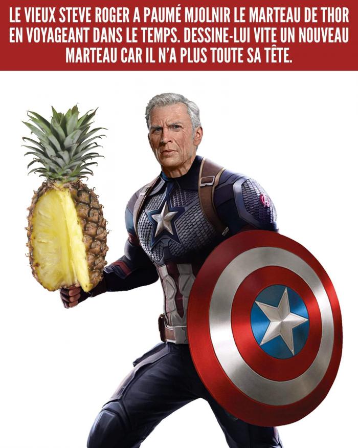 Captain America qui tient un ananas