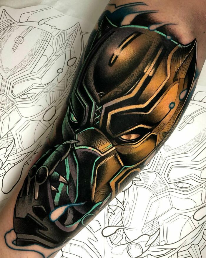 tatouage marvel black panther