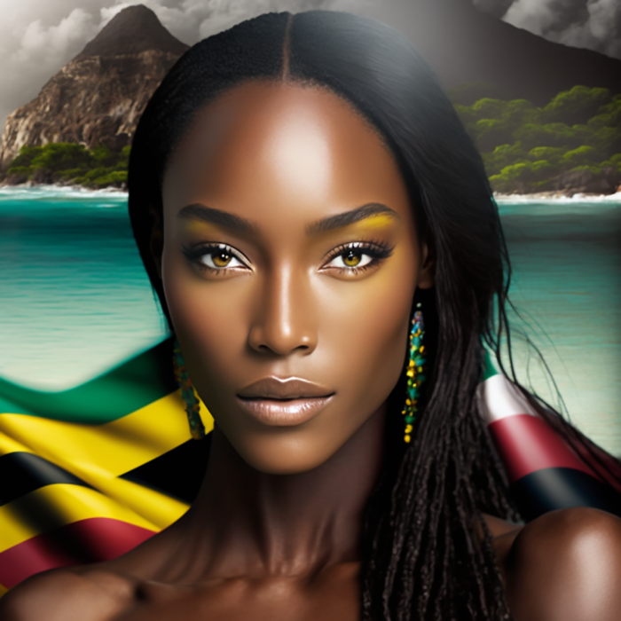 Jamaïque en version femme par une ia