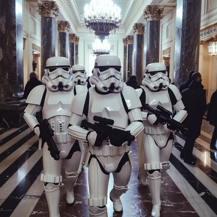 Stormtroopers dans les couloirs du Sénat