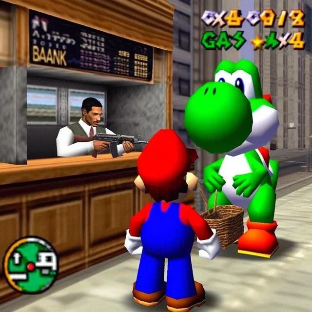 Mario et Yoshi dans Vice City