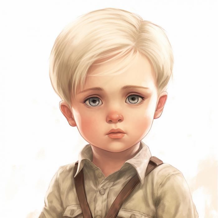 Erwin Smith recréé en version bébé par une IA.