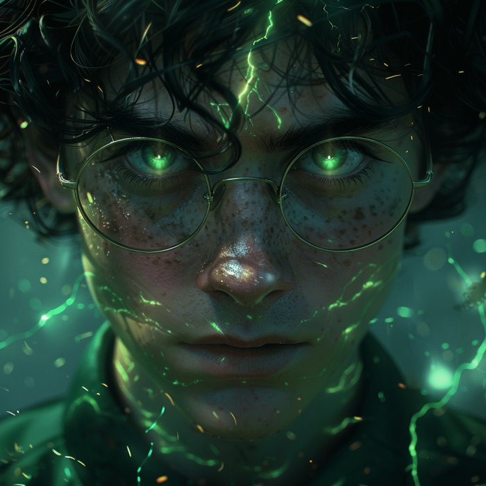 Harry Potter avec des yeux verts