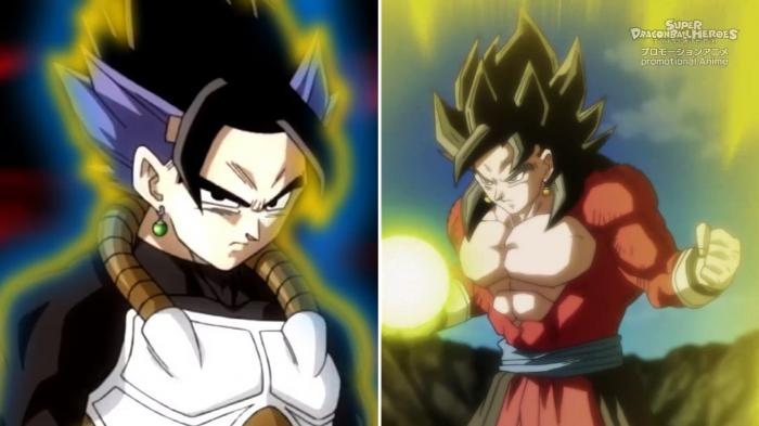 DRagon Ball Heroes Vegito super sayan 4 and Vegeks.Vegeks.