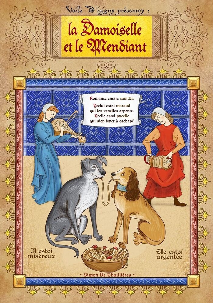 Affiche médiévale La Belle et le Clochard