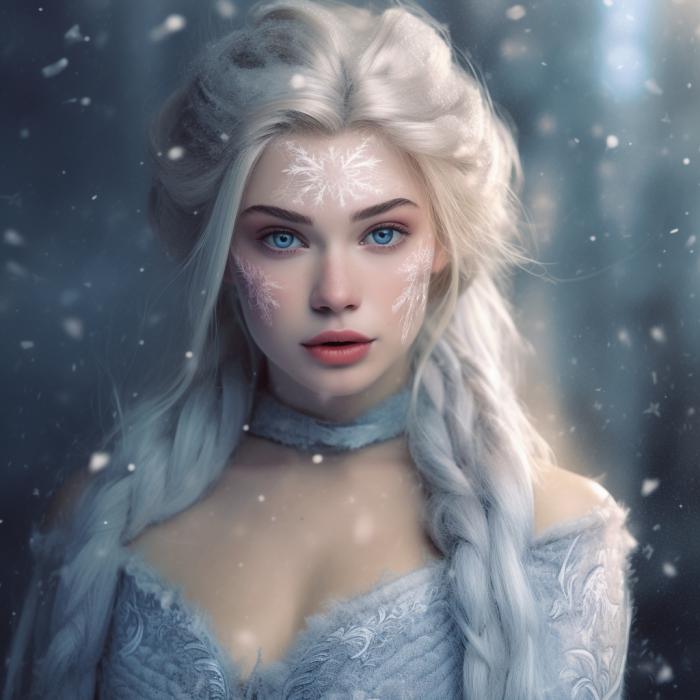 Elsa, La Reine des Neiges, recréée en version réaliste par une IA.