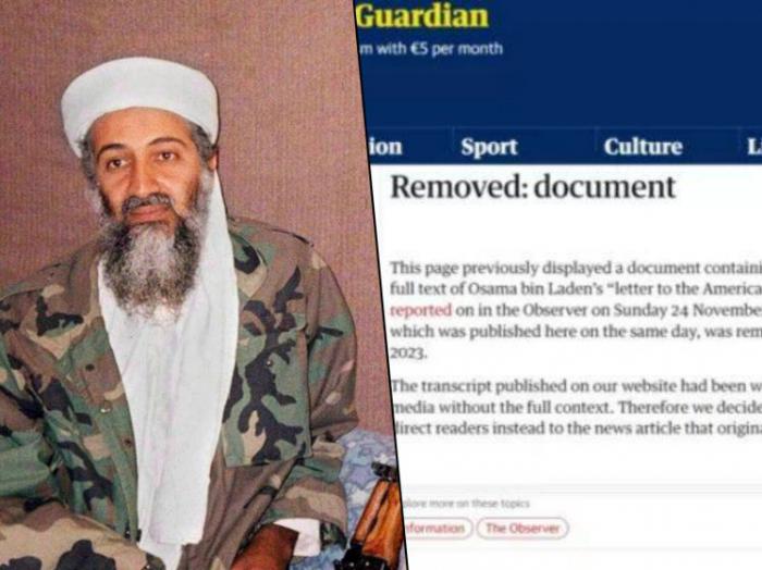 The Guardian supprime la lettre de Ben Laden de son site