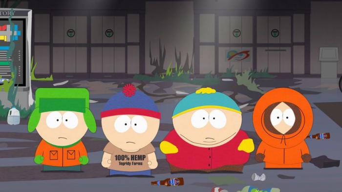 Kyle, Stan, Eric et Kenny dans South Park.