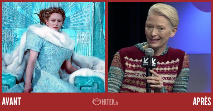 avant après le monde de narnia 2024 tilda swinton