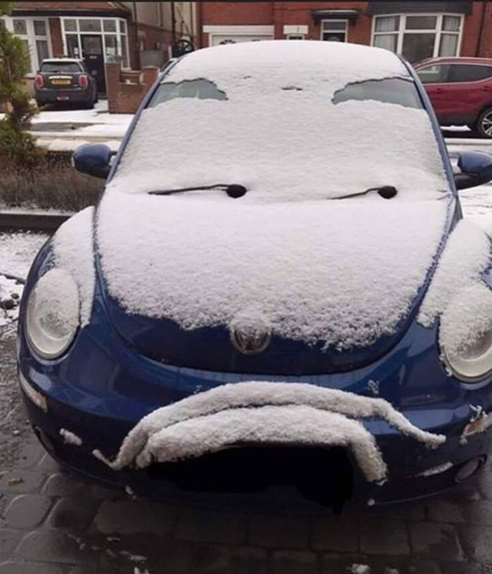 visage voiture neige