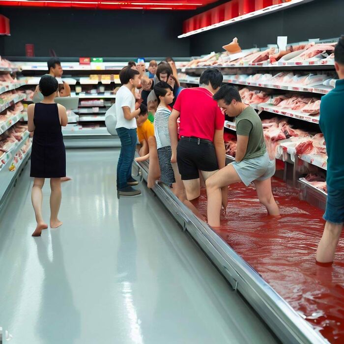 baignoire de viande supermarché