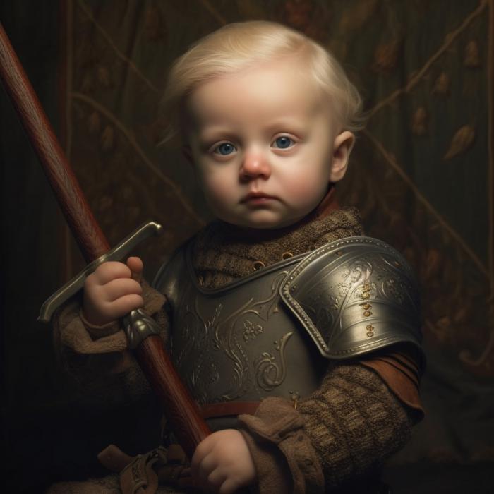 Brienne de Torth recréée en version bébé par une IA.