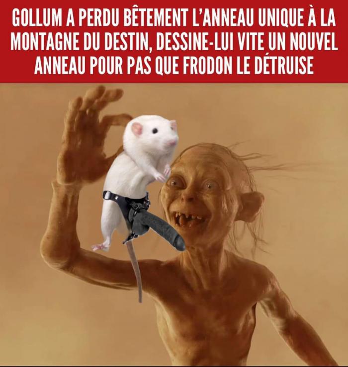 Gollum avec un rat
