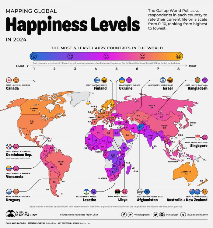 carte world happiness report 2024