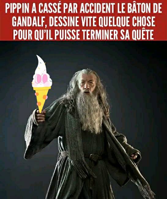 Gandalf avec une glace