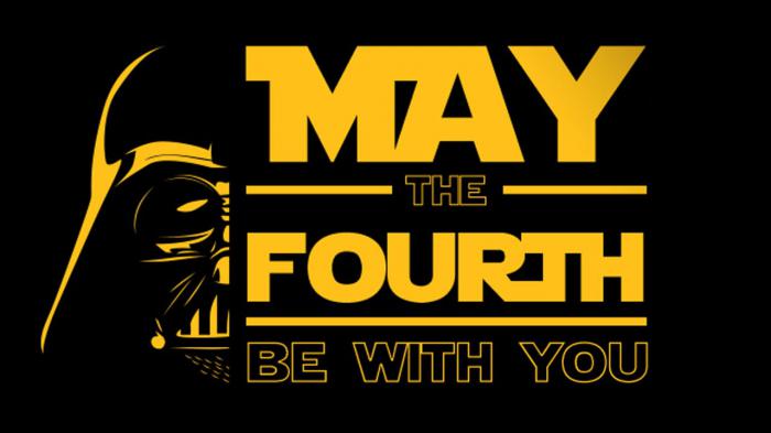 Le logo May the 4th be with you pour la journée Star Wars.