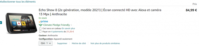 Echo Show 8 (2e génération, modèle 2021) - Ecran…