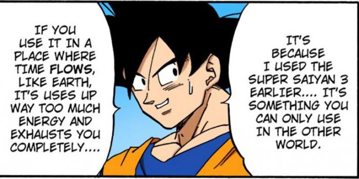 Goku explique pourquoi la forme Super Saiyan 3 est si rare.