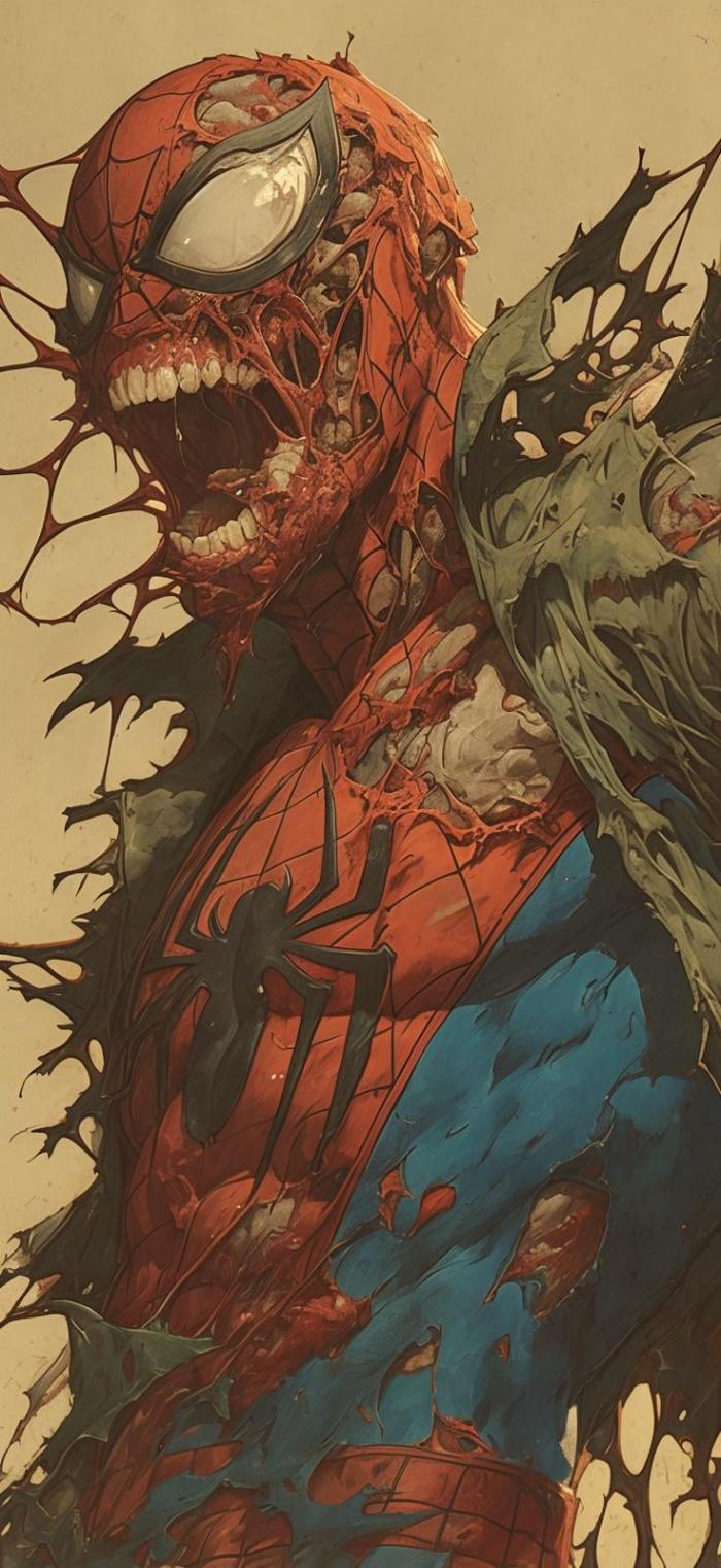 Spiderman en zombie