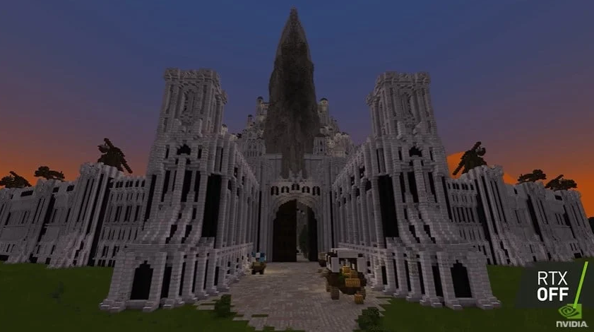 Minecraft : la ville de Minas Tirith du Seigneur des Anneaux sublimée par  le RTX