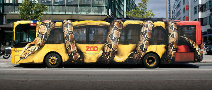Zoo bus serré dans serpent