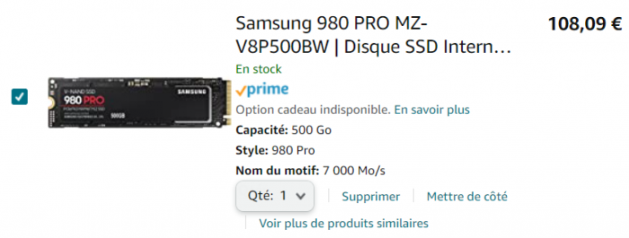 Craquez pour le SSD Samsung 980 Pro 2 To compatible PS5 en promo