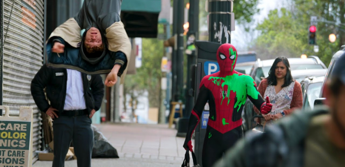 Spider-Man Gets Green Paint On Suit 