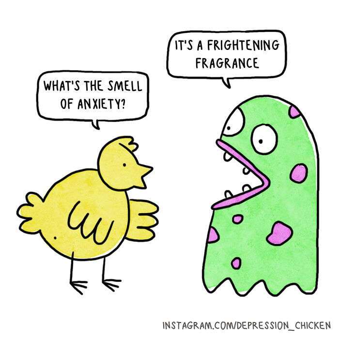 Depression Chicken avec un monstre