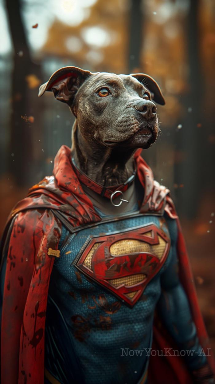 Un chien en Superman