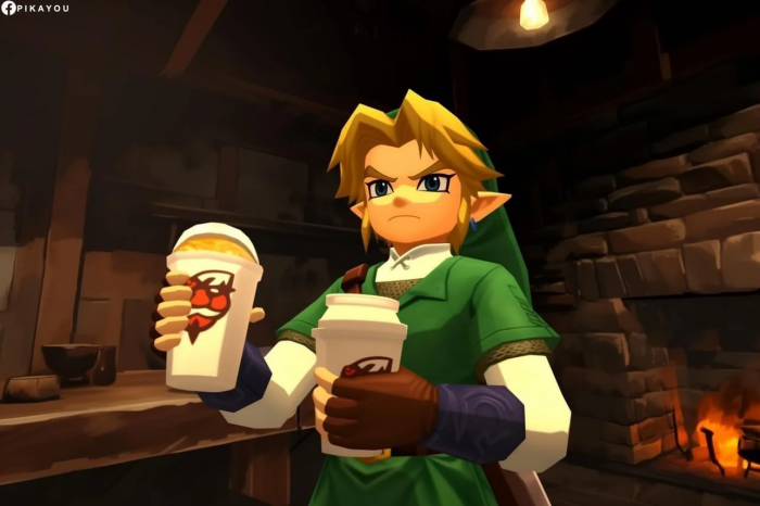 Link sert des boissons