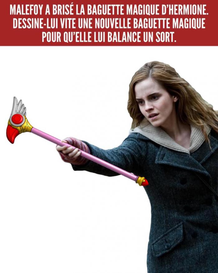 Hermione qui tient le sceptre de Sakura