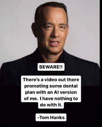 Tom Hanks recréer par une IA sans son accord