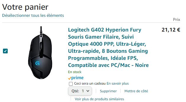 À peine 20 euros pour cette super souris gaming Logitech G402 Hyperion Fury