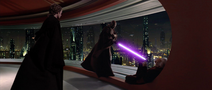 Mace Windu contre Palpatine dans Star Wars III : La Revanche des Sith