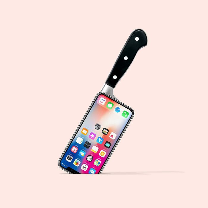 un couteau smartphone