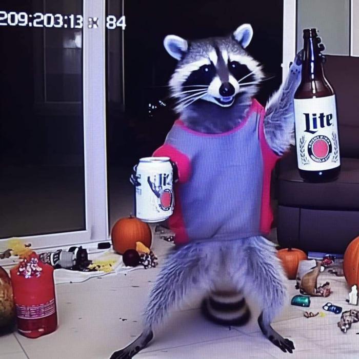 Rocket Raccoon avec de la bière