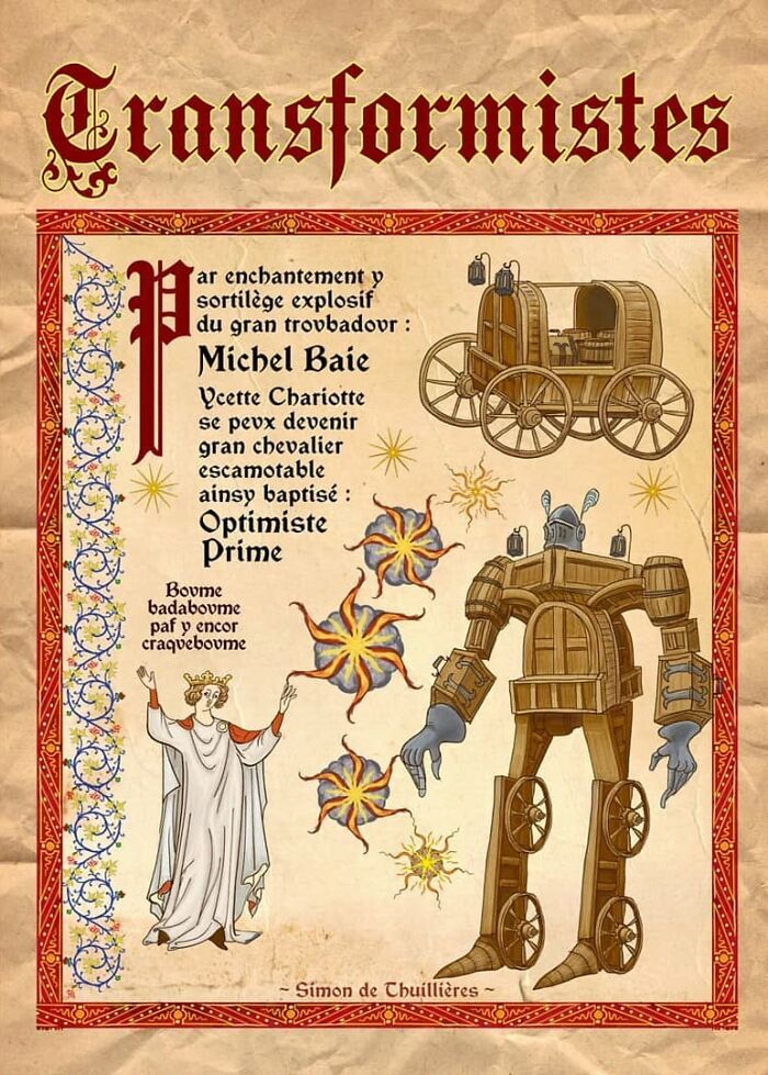 Affiche médiévale Transformers