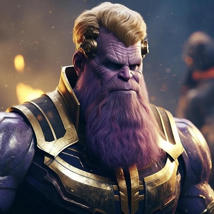 Thanos avec une coupe sur le côté