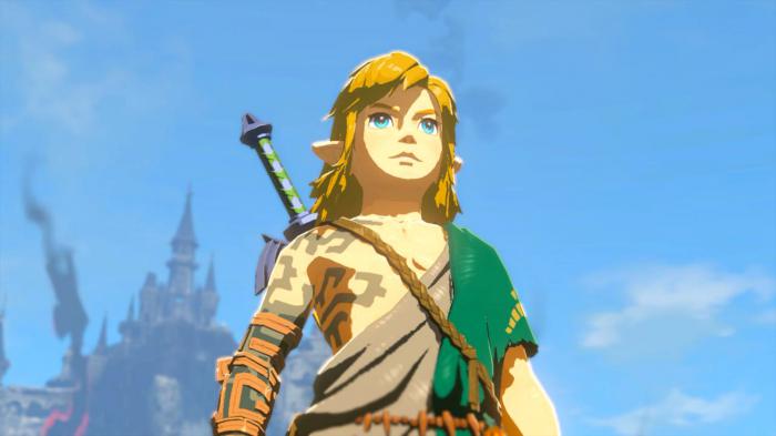 Link dans le nouveau jeu vidéo Nintendo, Zelda Tears of the Kingdom.