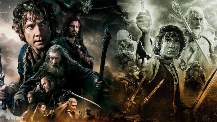 lotr & hobbit movie saga poster
