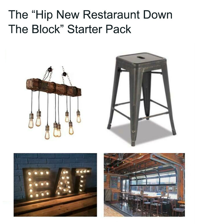 starter pack restaurant branché