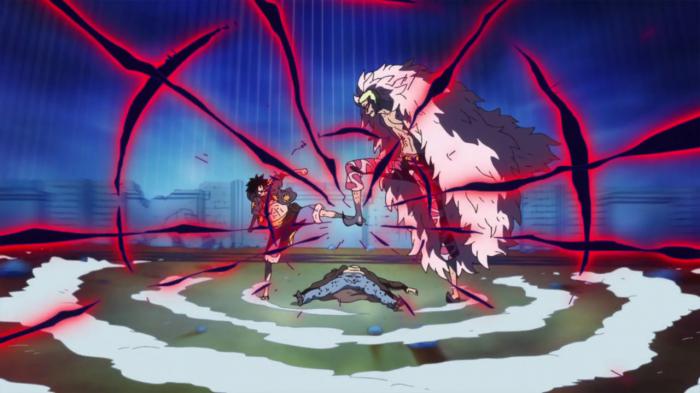 Luffy vs Doflamingo dans One Piece