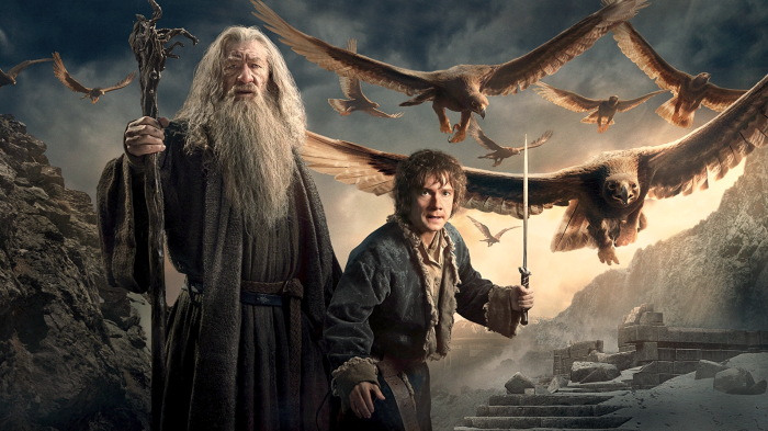 lotr the hobbit movie the great eagels gandalf bilbo poster