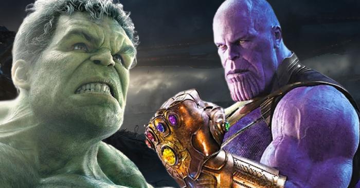 Un combat équipe entre Hulk et Thanos