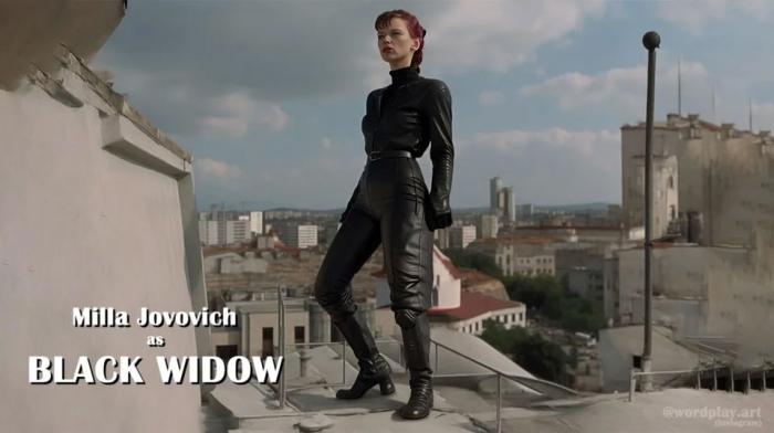 Jovovich en Widow sur un toi