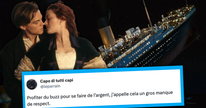 Leonardo DiCaprio et Kate Winslet dans le film Titanic de James Cameron