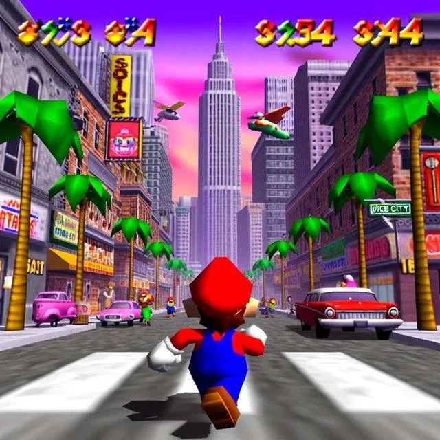 Mario court dans Vice City