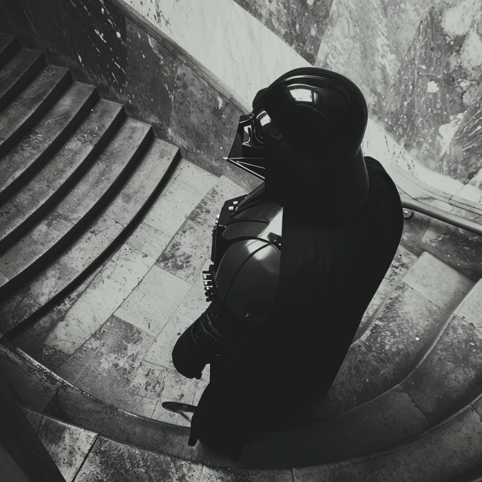 Dark Vador dans les escaliers du Sénat américain