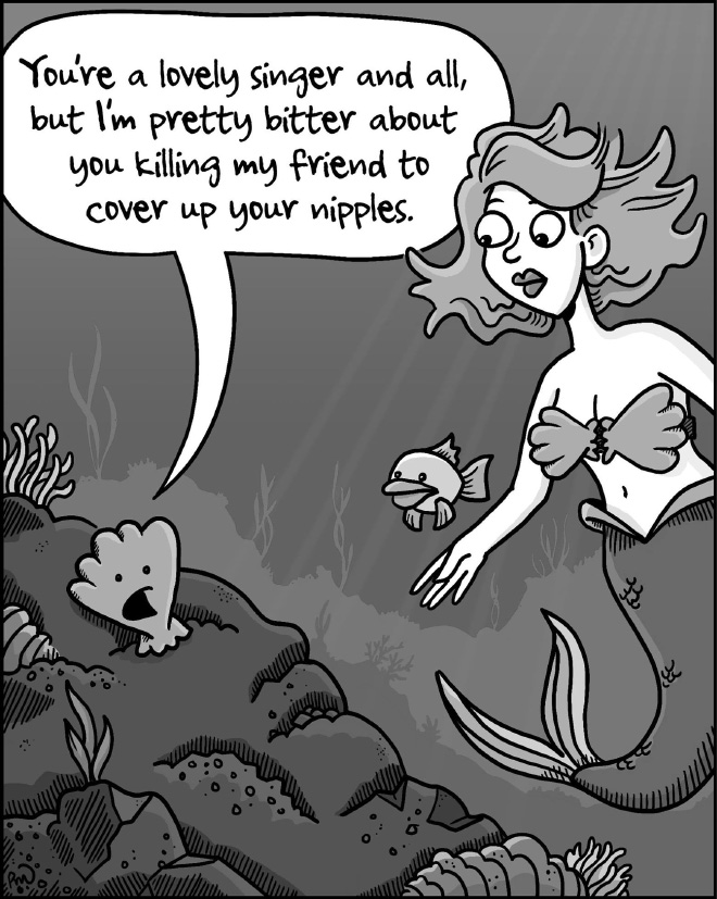 Une bande dessinée avec une sirene