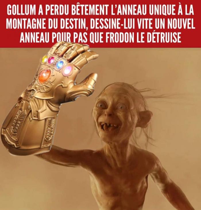 Gollum avec le gant de Thanos